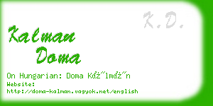 kalman doma business card